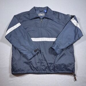 Vintage American Eagle Jacket Men Large Windbreaker Activesport Grid Matrix Blue